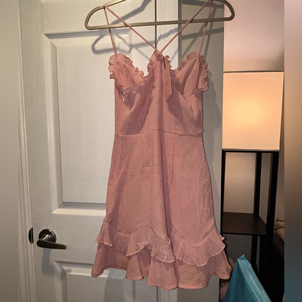 Hello Molly Blush Pink Ruffle Mini Dress - Picture 3 of 6